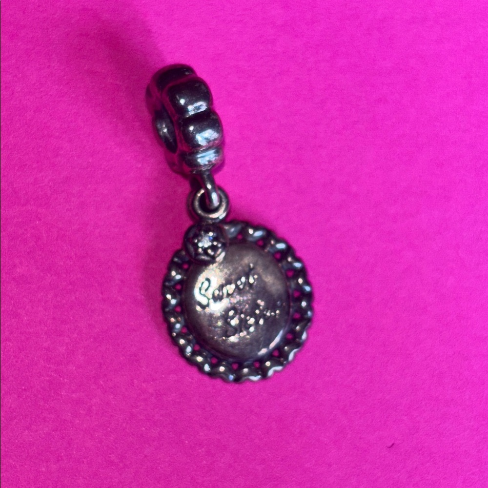 Pandora Silver Charm Pendant Vintage Sweet sister